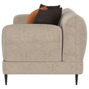  Coaster Furniture Jade 509412 Chenille Upholstered Sculpted Track Arm Loveseat - Latte IMAGE 9