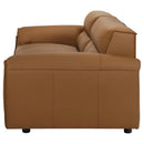  Coaster Furniture Buxton 509501 Top Grain Leather Upholstered Sofa - Orange IMAGE 2