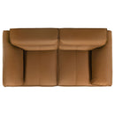  Coaster Furniture Buxton 509502 Top Grain Leather Upholstered Loveseat - Orange IMAGE 4