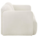  Coaster Furniture Dorset 509812 Fabric Upholstered Round Track Arm Loveseat - White IMAGE 2