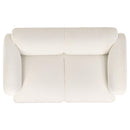  Coaster Furniture Dorset 509812 Fabric Upholstered Round Track Arm Loveseat - White IMAGE 6
