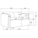  Coaster Furniture Dorset 509815 Fabric Upholstered Round Track Arm Loveseat - Brown IMAGE 11