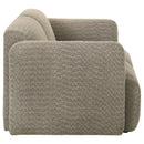  Coaster Furniture Dorset 509815 Fabric Upholstered Round Track Arm Loveseat - Brown IMAGE 2