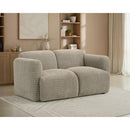  Coaster Furniture Dorset 509815 Fabric Upholstered Round Track Arm Loveseat - Brown IMAGE 4