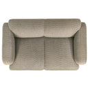  Coaster Furniture Dorset 509815 Fabric Upholstered Round Track Arm Loveseat - Brown IMAGE 5