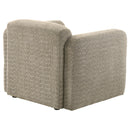  Coaster Furniture Dorset 509816 Fabric Upholstered Round Track Arm Accent Chair - Brown IMAGE 10