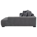  Coaster Furniture Octavia 509965 Upholstered Sectional Chaise Sofa - Charcoal Grey IMAGE 2