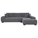 Coaster Furniture Octavia 509965 Upholstered Sectional Chaise Sofa - Charcoal Grey IMAGE 6
