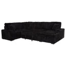  Coaster Furniture Devonshire 511049 Sleeper Sectional Sofa Storage Chaise - Black IMAGE 3
