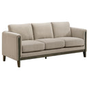  Coaster Furniture Islington 511101 Fabric Upholstered Panel Arm Sofa - Taupe IMAGE 1