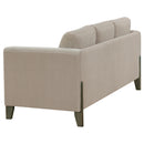  Coaster Furniture Islington 511101 Fabric Upholstered Panel Arm Sofa - Taupe IMAGE 3