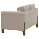  Coaster Furniture Islington 511102 Fabric Upholstered Panel Arm Loveseat - Taupe IMAGE 3