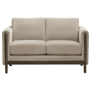 Coaster Furniture Islington 511102 Fabric Upholstered Panel Arm Loveseat - Taupe IMAGE 6