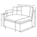  Coaster Furniture Hobson 551455-SETA 5-piece Upholstered Modular Sectional Sofa - Charcoal IMAGE 12