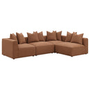  Coaster Furniture Jennifer 551592 Upholstered Corner Chair - Terracotta IMAGE 8