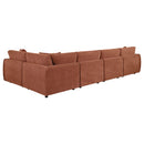  Coaster Furniture Elysia 551891-SETA 5-piece Chenille Upholstered Modular Sectional Sofa - Coral IMAGE 7