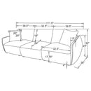  Coaster Furniture Elysia 551891-SOFA Chenille Upholstered Modular Lounge Sofa - Coral IMAGE 8
