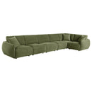  Coaster Furniture Elysia 551895-SET 6-piece Chenille Upholstered Modular Sectional Sofa - Green IMAGE 7