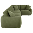  Coaster Furniture Elysia 551895-SETA 5-piece Chenille Upholstered Modular Sectional Sofa - Green IMAGE 4
