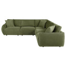  Coaster Furniture Elysia 551895-SETA 5-piece Chenille Upholstered Modular Sectional Sofa - Green IMAGE 6