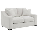  Coaster Furniture Ashlyn 552092 Fabric Upholstered Track Arm Loveseat - Sand IMAGE 1