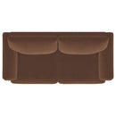  Coaster Furniture Selma 552101 Velvet Upholstered Crescent Arm Sofa - Rust IMAGE 12
