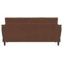  Coaster Furniture Selma 552101 Velvet Upholstered Crescent Arm Sofa - Rust IMAGE 6