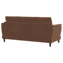  Coaster Furniture Selma 552101 Velvet Upholstered Crescent Arm Sofa - Rust IMAGE 9