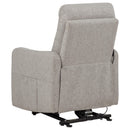  Coaster Furniture Dayes 600131P Upholstered Power Lift Recliner Chair - Taupe IMAGE 11