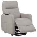  Coaster Furniture Dayes 600131P Upholstered Power Lift Recliner Chair - Taupe IMAGE 14