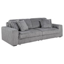  Coaster Furniture Jacana 600536P Corduroy Upholstered Dual Power Chaise Sofa - Grey IMAGE 1
