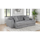  Coaster Furniture Jacana 600536P Corduroy Upholstered Dual Power Chaise Sofa - Grey IMAGE 3