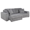  Coaster Furniture Jacana 600536P Corduroy Upholstered Dual Power Chaise Sofa - Grey IMAGE 4