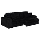  Coaster Furniture Jacana 600537P Corduroy Upholstered Dual Power Chaise Sofa - Black IMAGE 11