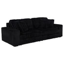  Coaster Furniture Jacana 600537P Corduroy Upholstered Dual Power Chaise Sofa - Black IMAGE 1
