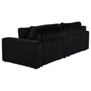  Coaster Furniture Jacana 600537P Corduroy Upholstered Dual Power Chaise Sofa - Black IMAGE 9