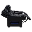  Coaster Furniture Zuma 603251PP Faux Leather Dual Power Reclining LED Sofa - Black IMAGE 2