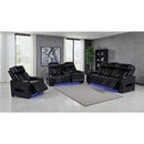 Coaster Furniture Zuma 603253PP Faux Leather Upholstered Dual Power LED Recliner - Black IMAGE 11