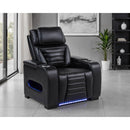  Coaster Furniture Zuma 603253PP Faux Leather Upholstered Dual Power LED Recliner - Black IMAGE 6