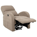  Coaster Furniture Grant 603303P Fabric Upholstered Power Recliner Chair - Camel IMAGE 6