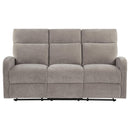  Coaster Furniture Hamilton 603371 Chenille Upholstered Manual Reclining Sofa - Sand IMAGE 2