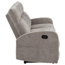  Coaster Furniture Hamilton 603371 Chenille Upholstered Manual Reclining Sofa - Sand IMAGE 8