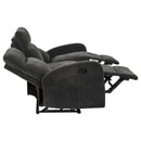  Coaster Furniture Hamilton 603374 Chenille Upholstered Manual Reclining Sofa - Charcoal Grey IMAGE 12
