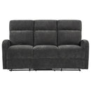  Coaster Furniture Hamilton 603374 Chenille Upholstered Manual Reclining Sofa - Charcoal Grey IMAGE 1
