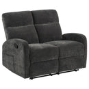 Coaster Furniture Hamilton 603375 Chenille Upholstered Manual Reclining Loveseat - Charcoal Grey IMAGE 12