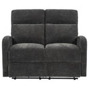 Coaster Furniture Hamilton 603375 Chenille Upholstered Manual Reclining Loveseat - Charcoal Grey IMAGE 5