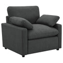  Coaster Furniture Collins 609533P Upholstered Power Recliner Chair - Dark Grey IMAGE 1