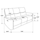  Coaster Furniture Navarro 609571 Chenille Upholstered Reclining Sofa - Dark Brown IMAGE 13