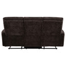  Coaster Furniture Navarro 609571 Chenille Upholstered Reclining Sofa - Dark Brown IMAGE 9