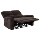 Coaster Furniture Navarro 609572 Chenille Upholstered Reclining Loveseat - Dark Brown IMAGE 12